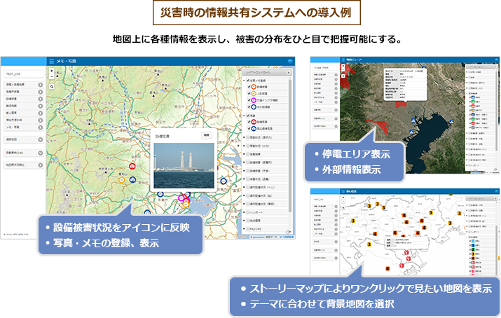 災害時の情報共有システムへの導入例